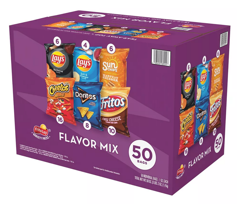 Frito-Lay Flavor Potato Chips Mix, Variety Pack , 50 ct