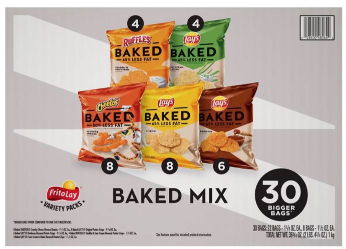 Frito-Lay Baked Mix Potato Chips, Variety Pack, 30 ct