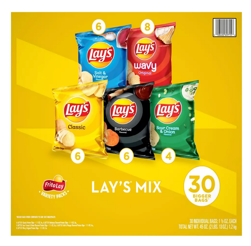 Frito Lay Mix of Potato Chips, Variety Pack , 30 ct