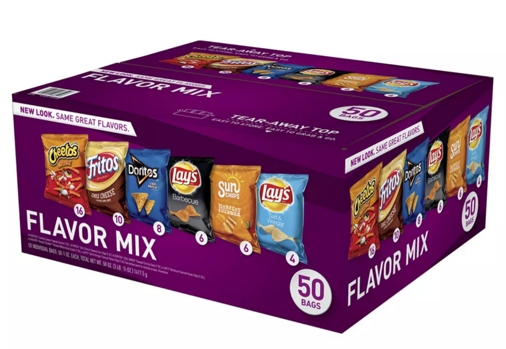 Frito-Lay Flavor Mix Chips, Variety Pack, 50 ct