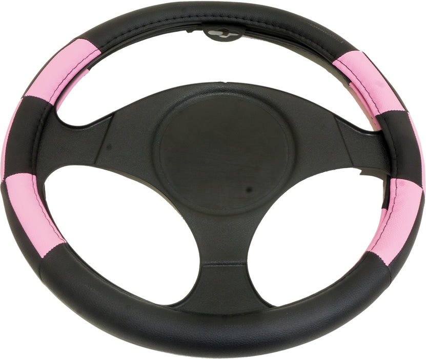 Goodyear Pink Steering Wheel Cover, Black & Baby Pink, 