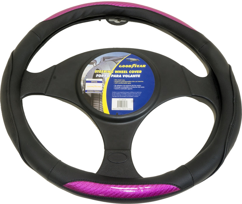 Goodyear Pink Steering Wheel Cover, Black & Pink, 