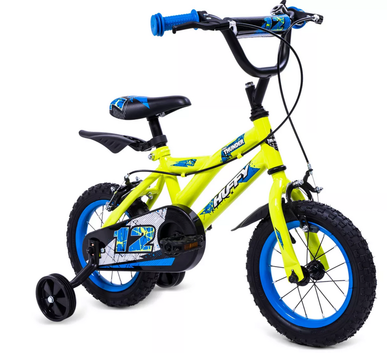 Huffy Pro Thunder Kids Bike, 12" Wheel, Neon & Blue , 1 pc