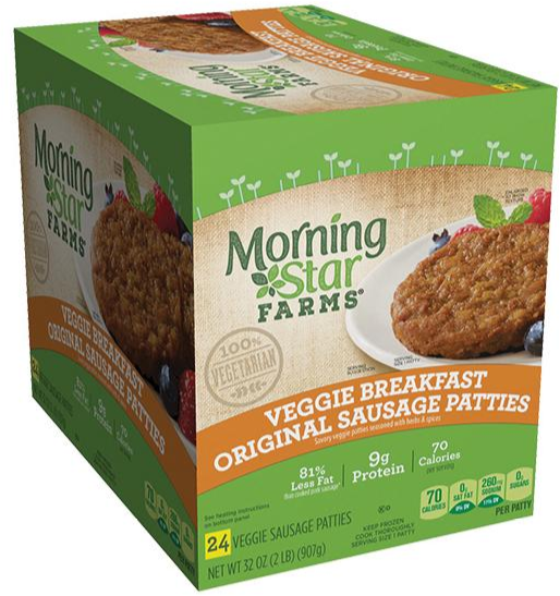 Morning Star Farms Veggie Breakfast Original Sausage Patties, 24 x 1.3 ...