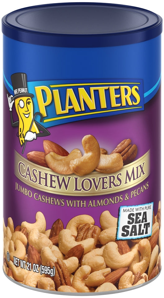 Planters Cashew Lovers Mix, Jumbo Cashews with Almonds & Pecans with Sea Salt, 21 oz (595 gr)
