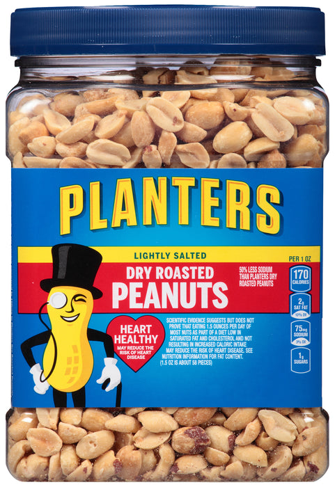 Planters Lightly Salted Dry Roasted Peanuts, 34.5 oz