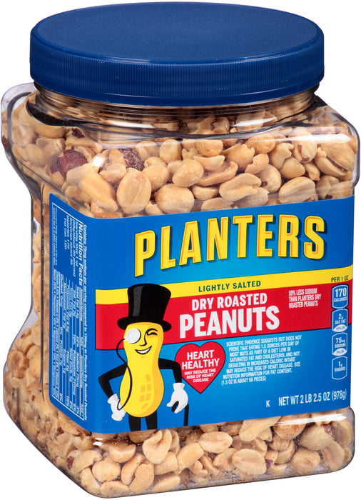 Planters Lightly Salted Dry Roasted Peanuts, 34.5 oz