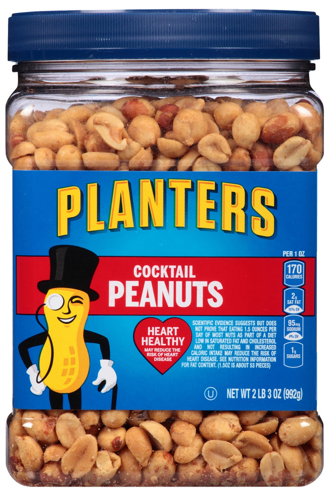 Planters Unsalted Dry Roasted Peanuts, 992 gr (35 oz) —