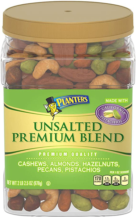 Planters Unsalted Premium Blend Mixed Nuts , 978 g