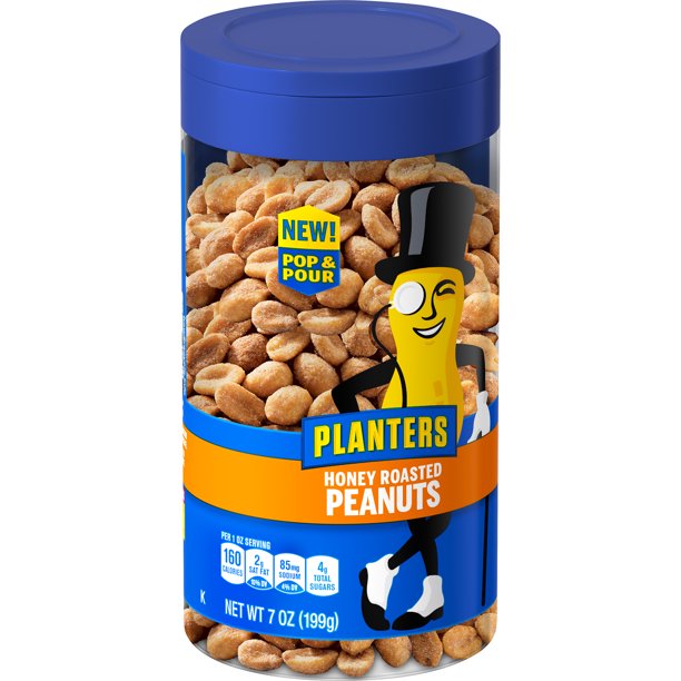 Planters Pop & Pour Honey Roasted Peanuts , 7 oz