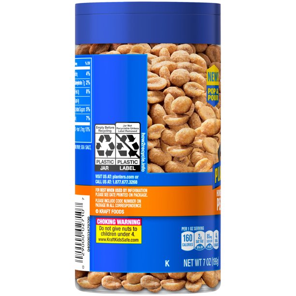 Planters Pop & Pour Honey Roasted Peanuts , 7 oz