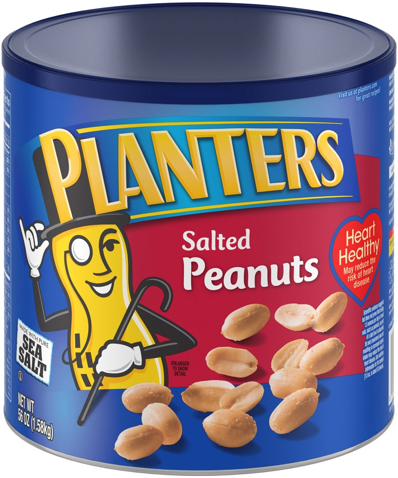 Planters Salted Peanuts with Pure Sea Salt, 56 oz (1.58 kg)