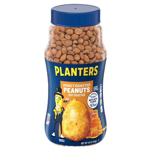 Planters Dry Honey Roasted Peanutes Jar , 16 oz