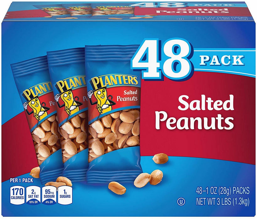 Planters Salted Peanuts 48-Pack, 48 x 1oz