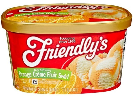 Friendly's Orange Creme Fruit Swirl Ice Cream, 48 oz