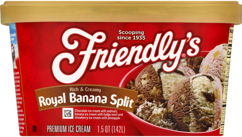 Friendly's Rich & Creamy Royal Banana Split Ice Cream, 1.5 qt