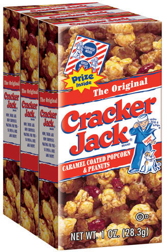 Cracker Jack The Original Caramel Coated Popcorn & Peanuts, 3 x 1 oz