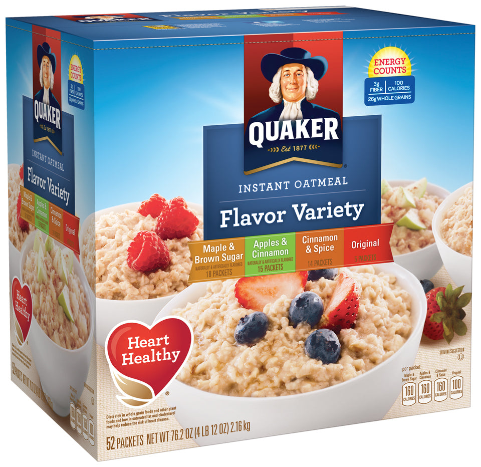 Quaker Individual Instant Oatmeal Variety Pack, Apples & Cinnamon - View #6