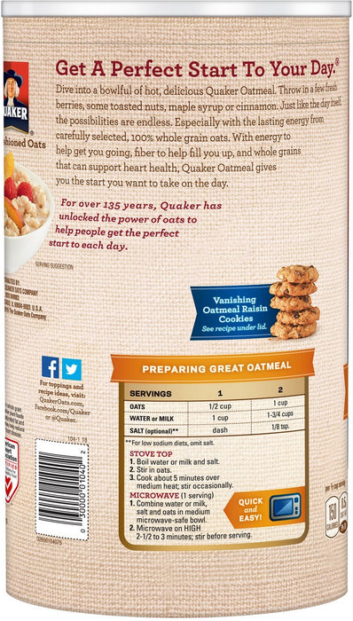 Quaker Oats Old Fashioned 100% Whole Grain, 42 oz