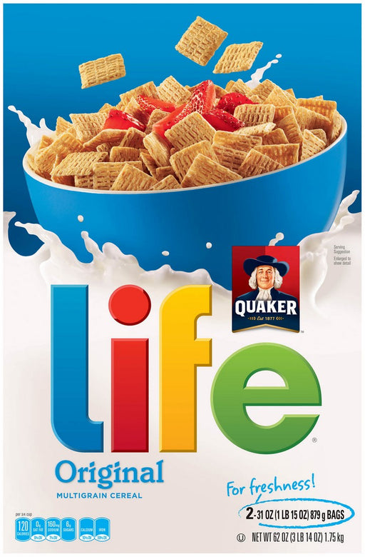 Quaker Life Original Multigrain Cereal, Value Pack, 2 bags