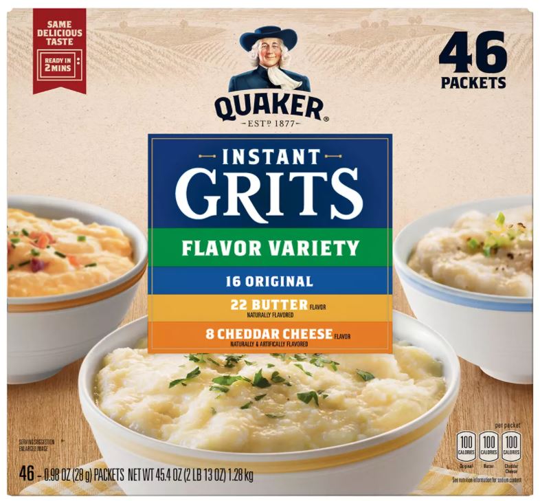 Quaker Instant Grits Flavor Variety Pack , 46 ct