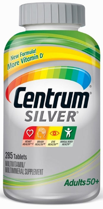 Centrum Silver Multivitamin and Multimineral Supplement Tablets, Adults 50+, 285 ct