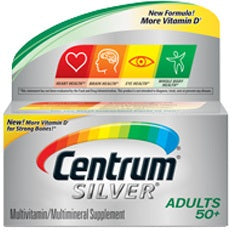 Centrum Silver Multivitamin and Multimineral Supplement Tablets, Adults 50+, 285 ct