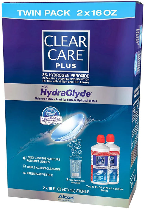 Clear Care Plus HydraGlyde Cleaning & Sanitizing Solution For Lens , 2 x 16 oz