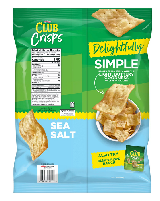 Kellogg's Club Sea Salt Cracker Crisps , 20 oz