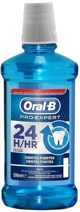 Oral-B Pro-Expert Strong Teeth Mouthwash with Fluoride, Mint, 500 ml