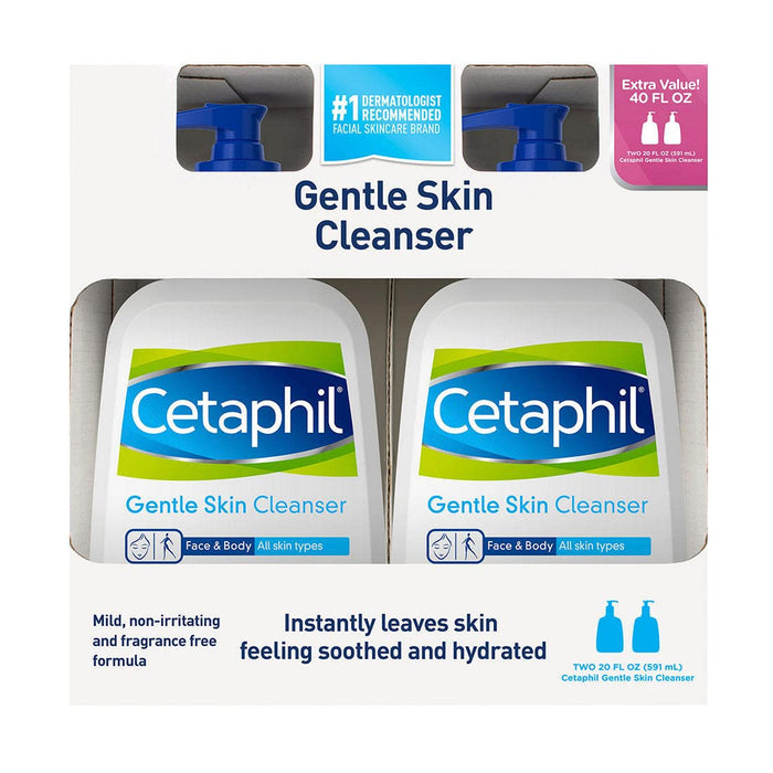 Cetaphil Gentle Skin Cleanser 2-Pack, 2 X 20 oz