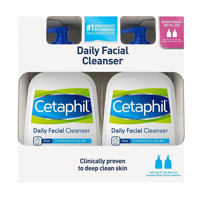 Cetaphil Daily Facial Cleanser, 2-Pack , 2 x 20 oz