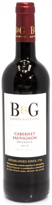 B&G Barton & Guestier Cabernet Sauvignon Wine, Reserve 2015, France, 750 ml