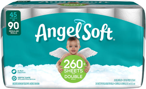 Angel Soft Toilet Paper, 45 Double Rolls, 45 ct