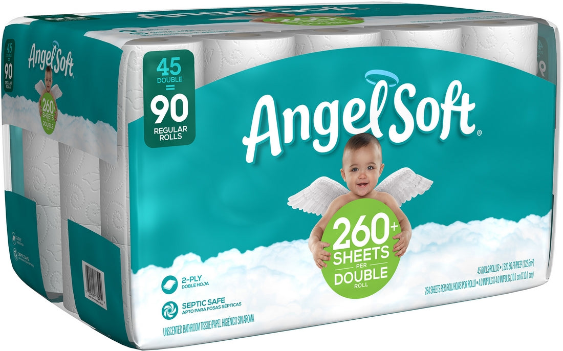 Angel Soft Toilet Paper, 45 Double Rolls, 45 ct