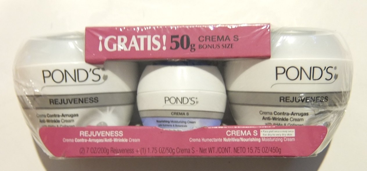 Pond's Rejuveness Anti-Wrinkle Cream + Crema S Nourishing Moisturizing Cream, 2x 100 gr + 50 gr