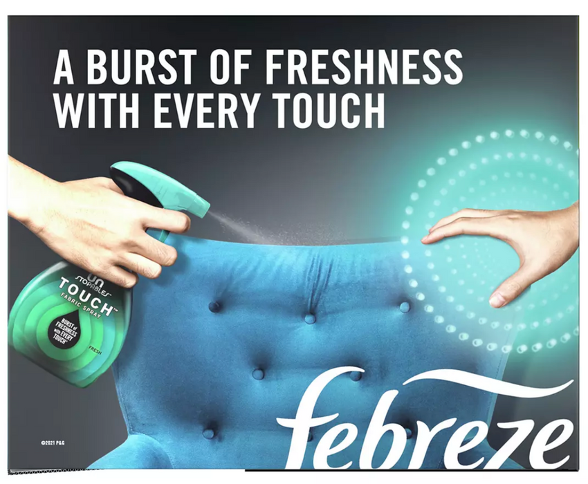 Febreze Unstopables Touch Fabric Spray & Odor Eliminator, Fresh & Paradise Scent, 2-Pack, 2 x 27 oz