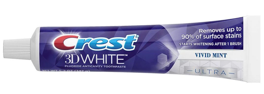 Crest 3D White Ultra Teeth Whitening Toothpaste, Value Pack , 5 x 5.2 oz