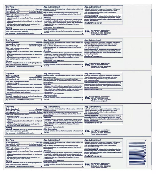 Crest Pro-Health Toothpaste, Advanced For Teeth Whitening, 5-Pack, 5 x 5.8 oz
