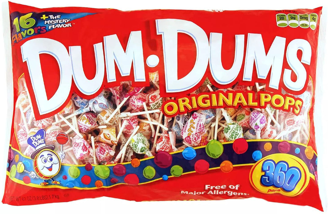 Dum Dum Pops Lollipops, 16 Flavors , 360 ct