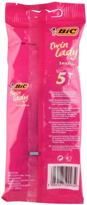 Bic Twin Lady Disposable Razors, Sensitive, 5 ct