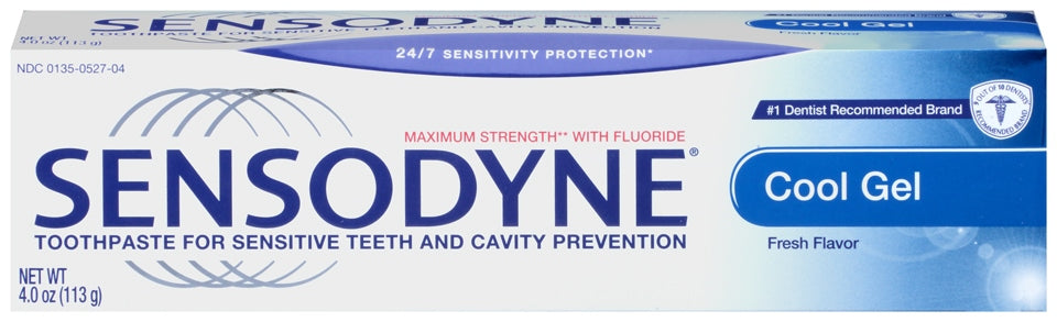 Sensodyne Toothpaste for Sensitive Teeth and Cavity Protection, Cool Gel, 4 oz