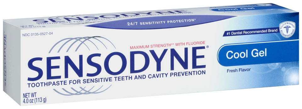 Sensodyne Toothpaste for Sensitive Teeth and Cavity Protection, Cool Gel, 4 oz