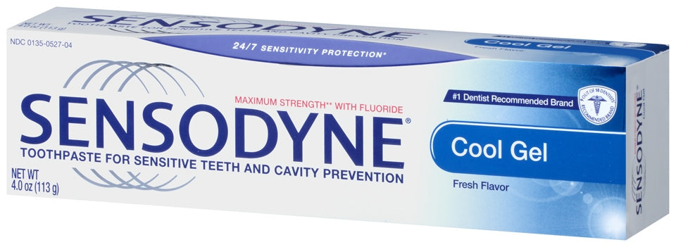 Sensodyne Toothpaste for Sensitive Teeth and Cavity Protection, Cool Gel, 4 oz