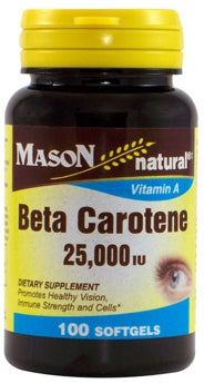 Mason Natural Beta Carotene Softgels, 100 ct