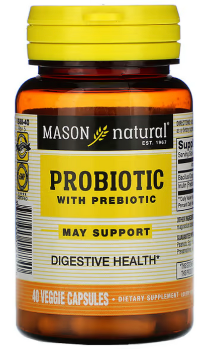 Mason Natural Probiotic With Prebiotic Vitamin Capsules , 40 ct