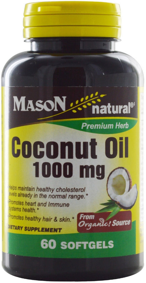Mason Natural Coconut Oil 1000 mg Softgels, 60 ct