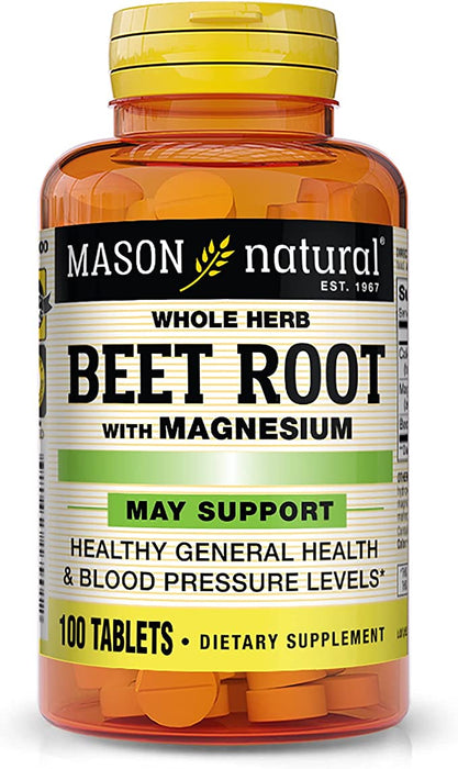 Mason Natural Beet Root With Magnesium Vitamins Tablets, 100 ct