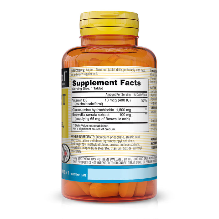 Mason Natural Joint Comfort Formula With Glucosamine, Boswellia & D3, 60 ct