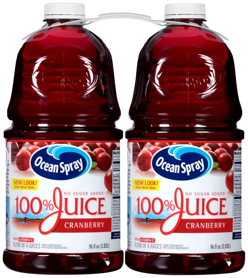 Ocean Spray 100% Cranberry Juice, No Sugar Adedd, Twin Pack, 2 x 96 oz